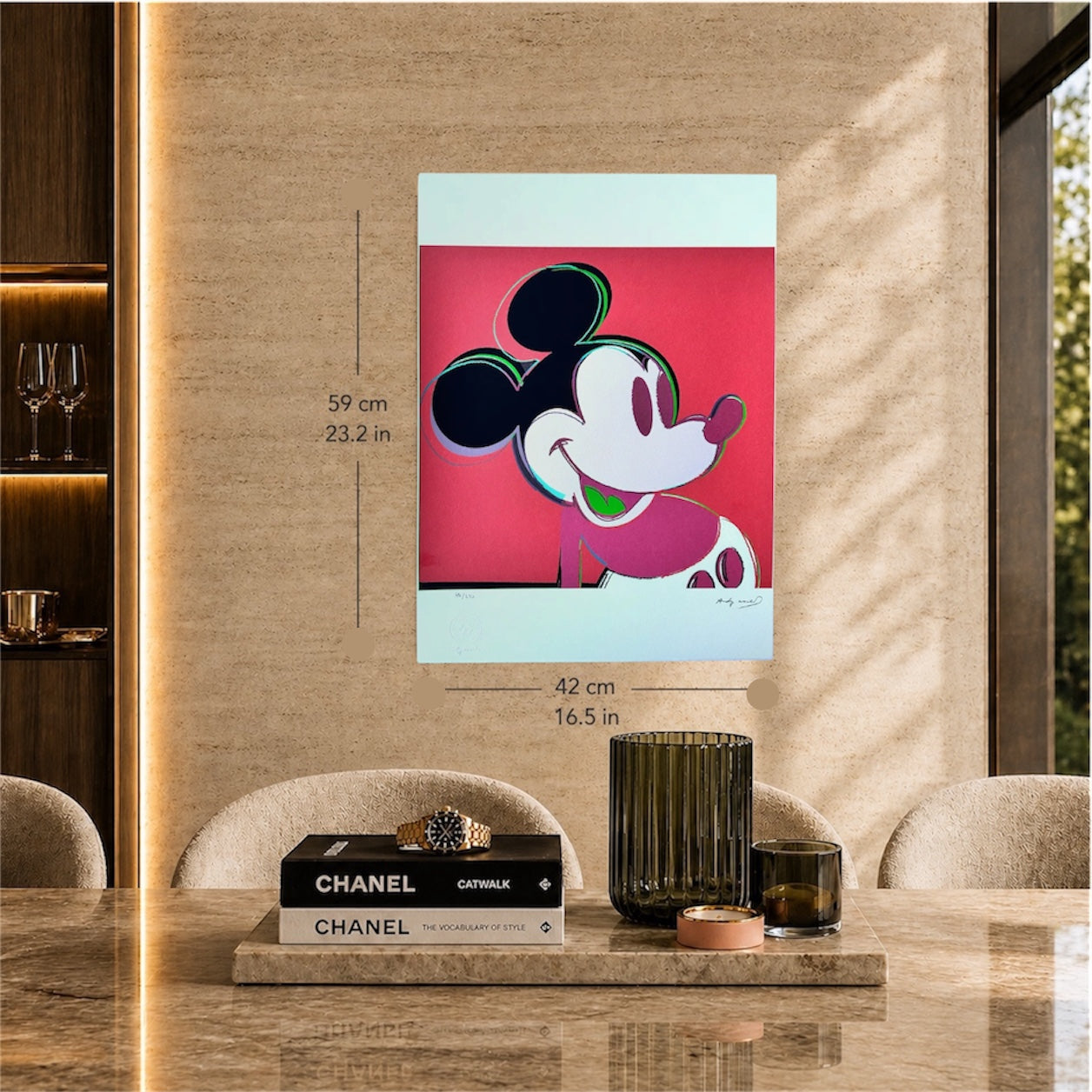 Andy Warhol Mickey Mouse (Rojo) Litografía Arcos 300gsm 42x59 cm