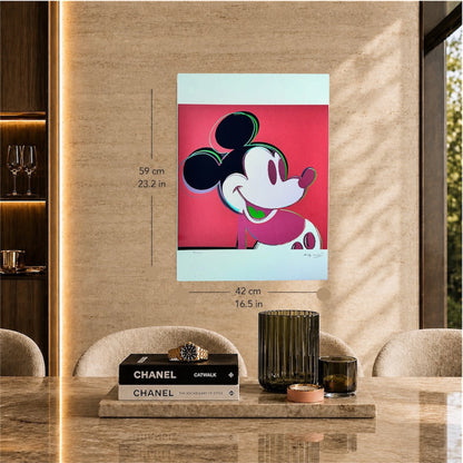 Andy Warhol Mickey Mouse (Rojo) Litografía Arcos 300gsm 42x59 cm