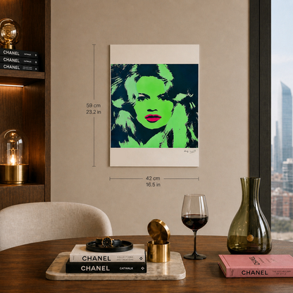 Andy Warhol Brigitte Bardot (Πράσινο) Αψίδες λιθογραφίας 300gsm 42x59 cm