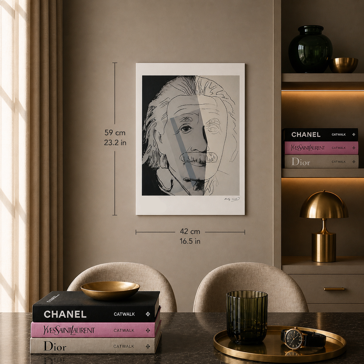 Andy Warhol Albert Einstein litografibuer 300gsm 42x59 cm
