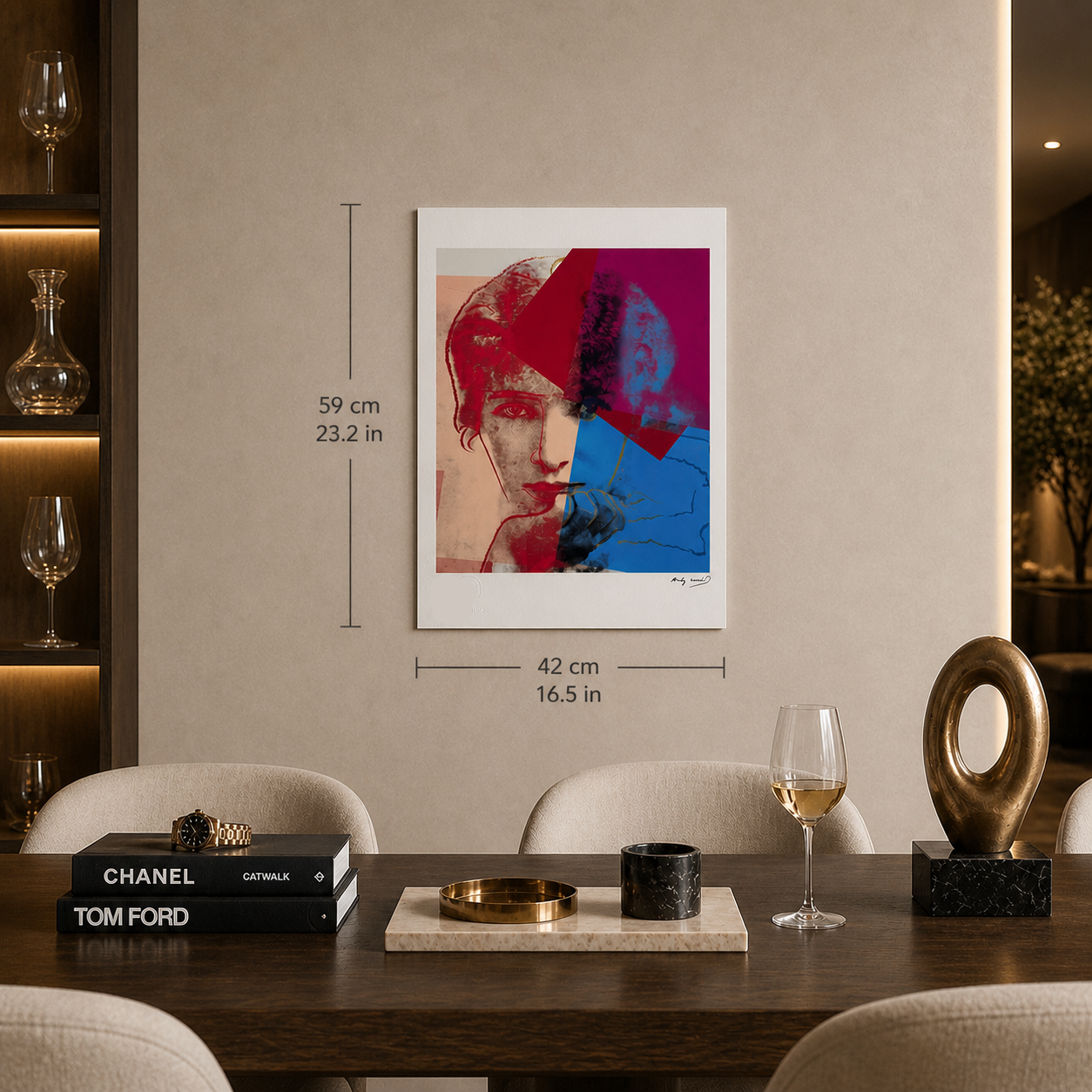 Andy Warhol Sarah Bernhardt Taş Baskı Kemerleri 300gsm 42x59 cm