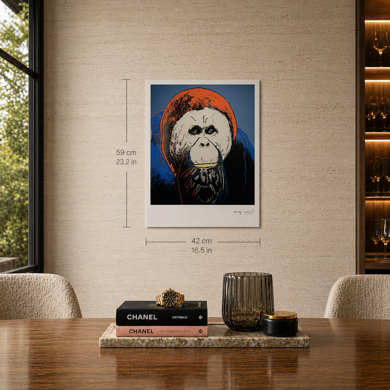 Andy Warhol Orangutang (djur) Litografibågar 300gsm 42x59 cm