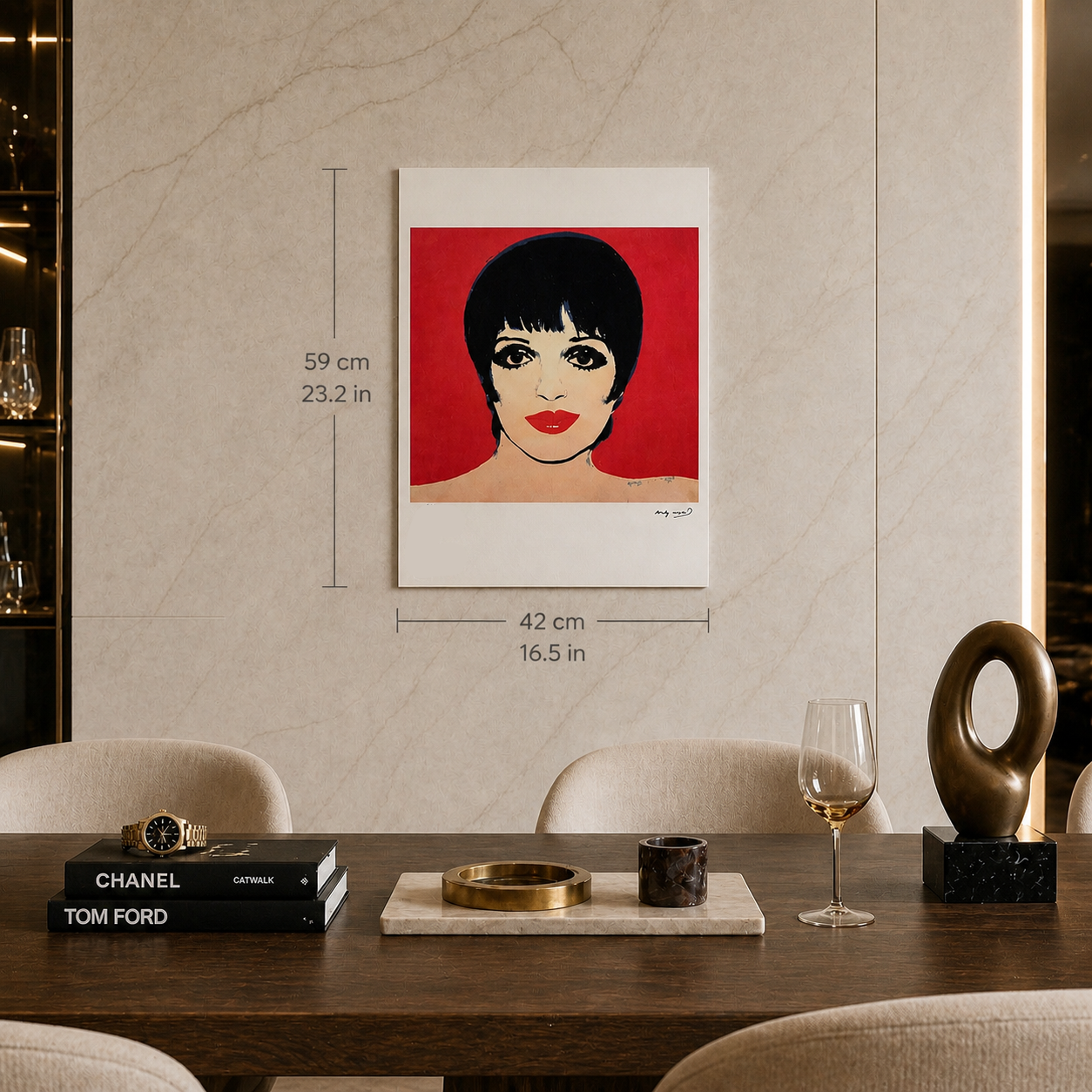 Andy Warhol Liza Minnelli Litografibågar 300gsm 42x59 cm