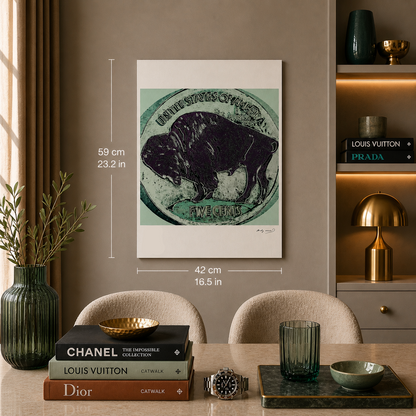 Andy Warhol Buffalo Nickel (Five Cents) Lithographie Arches 300 g/m² 42 x 59 cm
