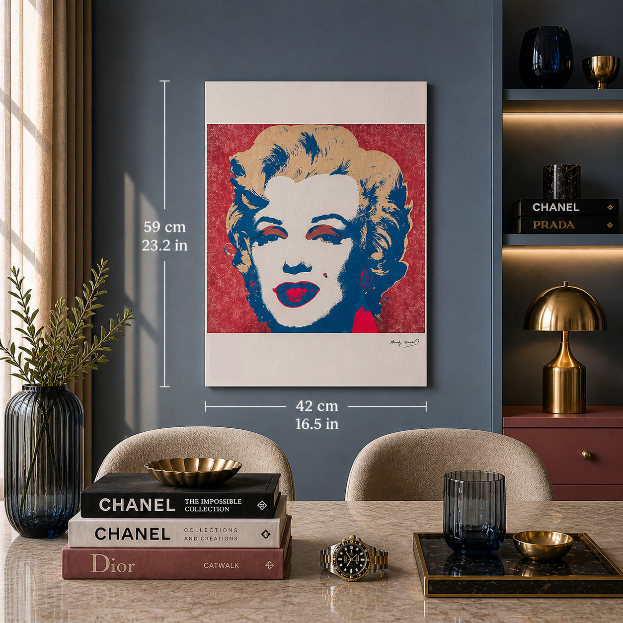 Andy Warhol Marilyn Monroe (Lax & Blue) Litografibågar 300gsm 42x59 cm