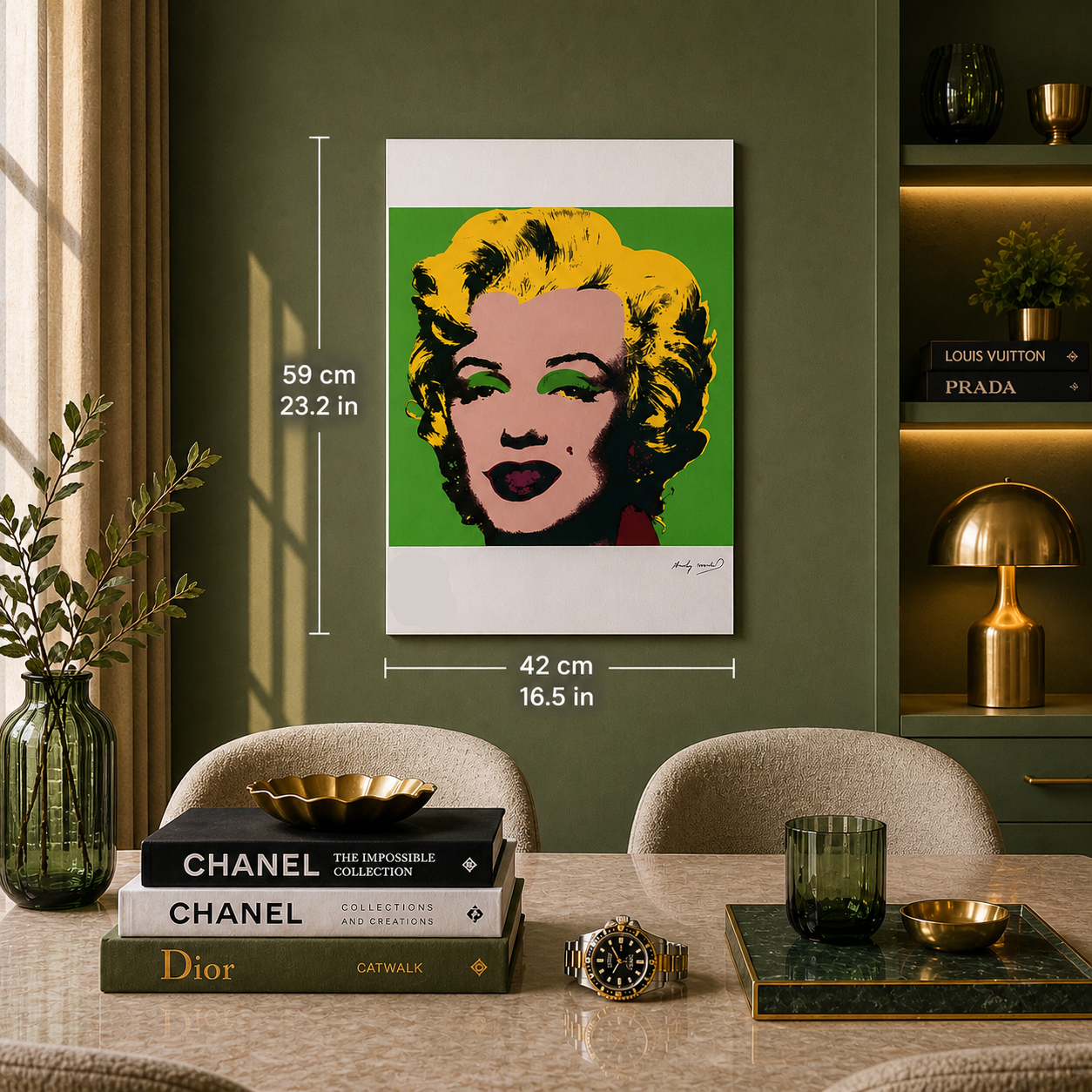 Andy Warhol Marilyn Monroe (Vert & Jaune) Lithographie Arches 300gsm 42x59 cm