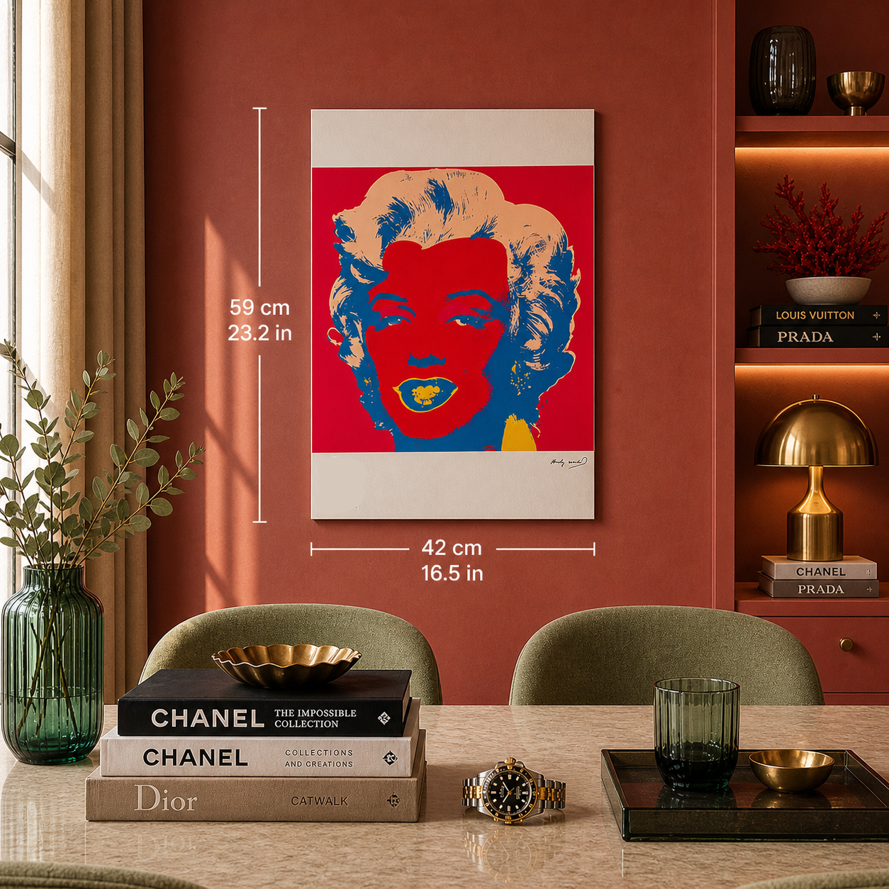 Andy Warhol Marilyn Monroe (Rød & Blå) Litografibuer 300gsm 42x59 cm