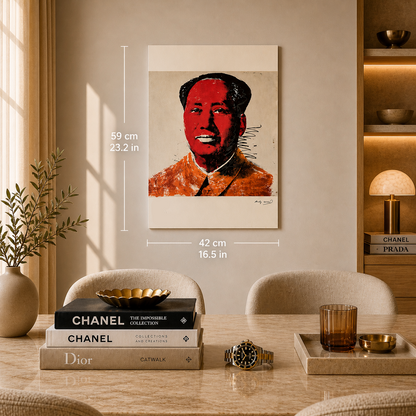 Andy Warhol Mao (Röd & Orange) Litografibågar 300gsm 42x59 cm
