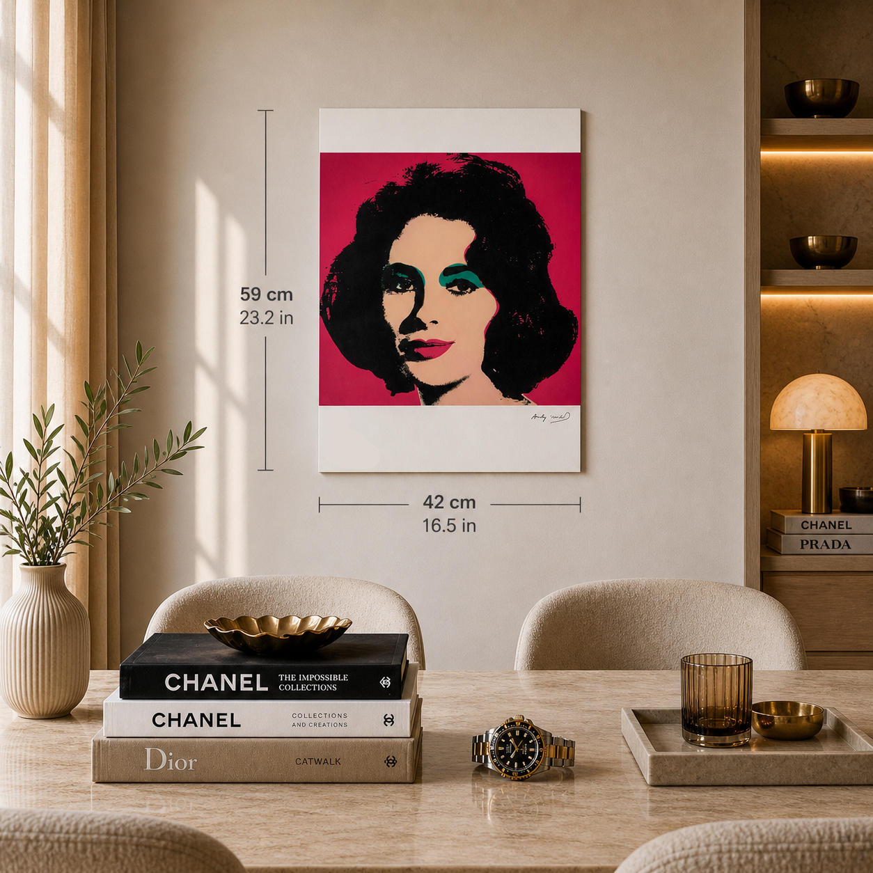 Andy Warhol Liz Taylor Litografibågar 300gsm 42x59 cm