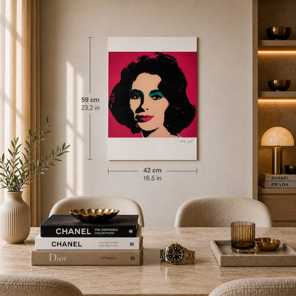 Andy Warhol Liz Taylor Litografibågar 300gsm 42x59 cm