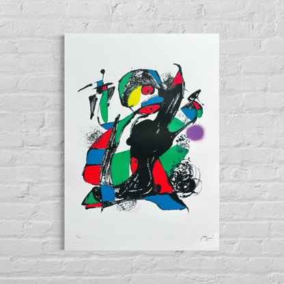 Joan Miró kontrasterande komposition Litograph Arches 300gsm 42x59 cm