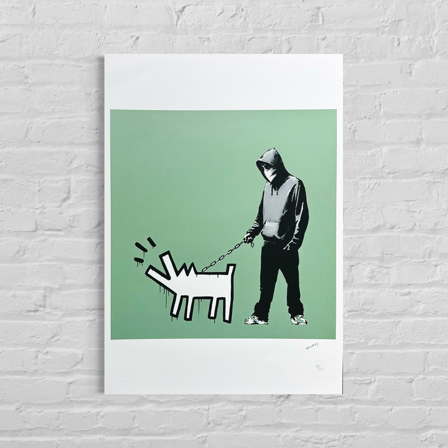 Banksy Barking Dog (Green) Lithograph Arches 300gsm 42x59 cm