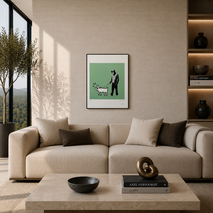 Banksy Barking Dog (Green) Lithograph Arches 300gsm 42x59 cm