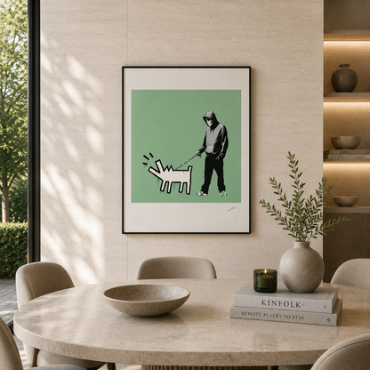 Banksy Barking Dog (Green) Lithograph Arches 300gsm 42x59 cm