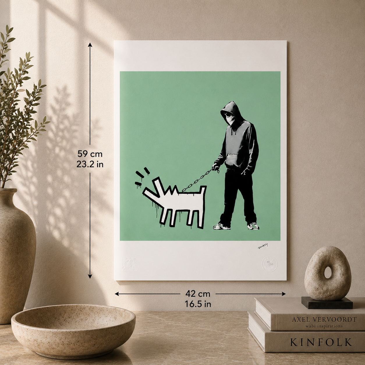Banksy Barking Dog (Green) Lithograph Arches 300gsm 42x59 cm
