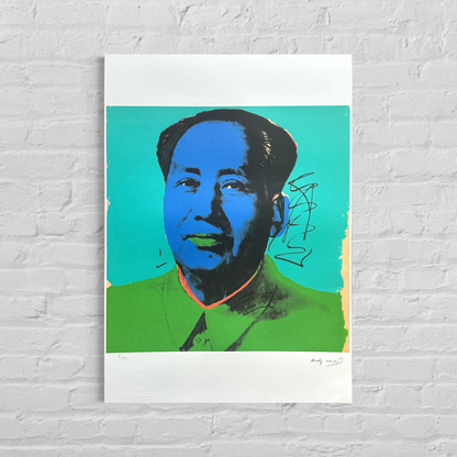 Andy Warhol Mao (Turkos & Blue Edition) Litografibågar 300gsm 42x59 cm