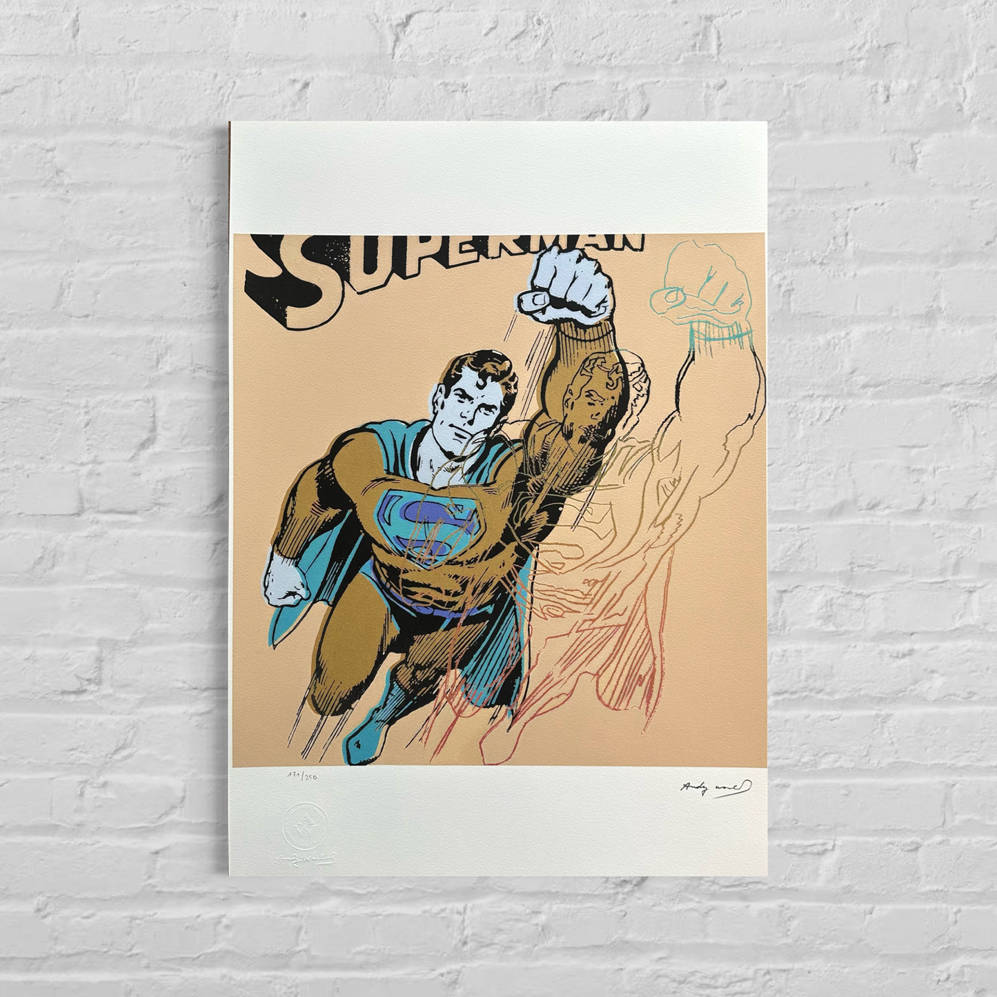 Andy Warhol Superman (Beige) Litografibågar 300gsm 42x59 cm