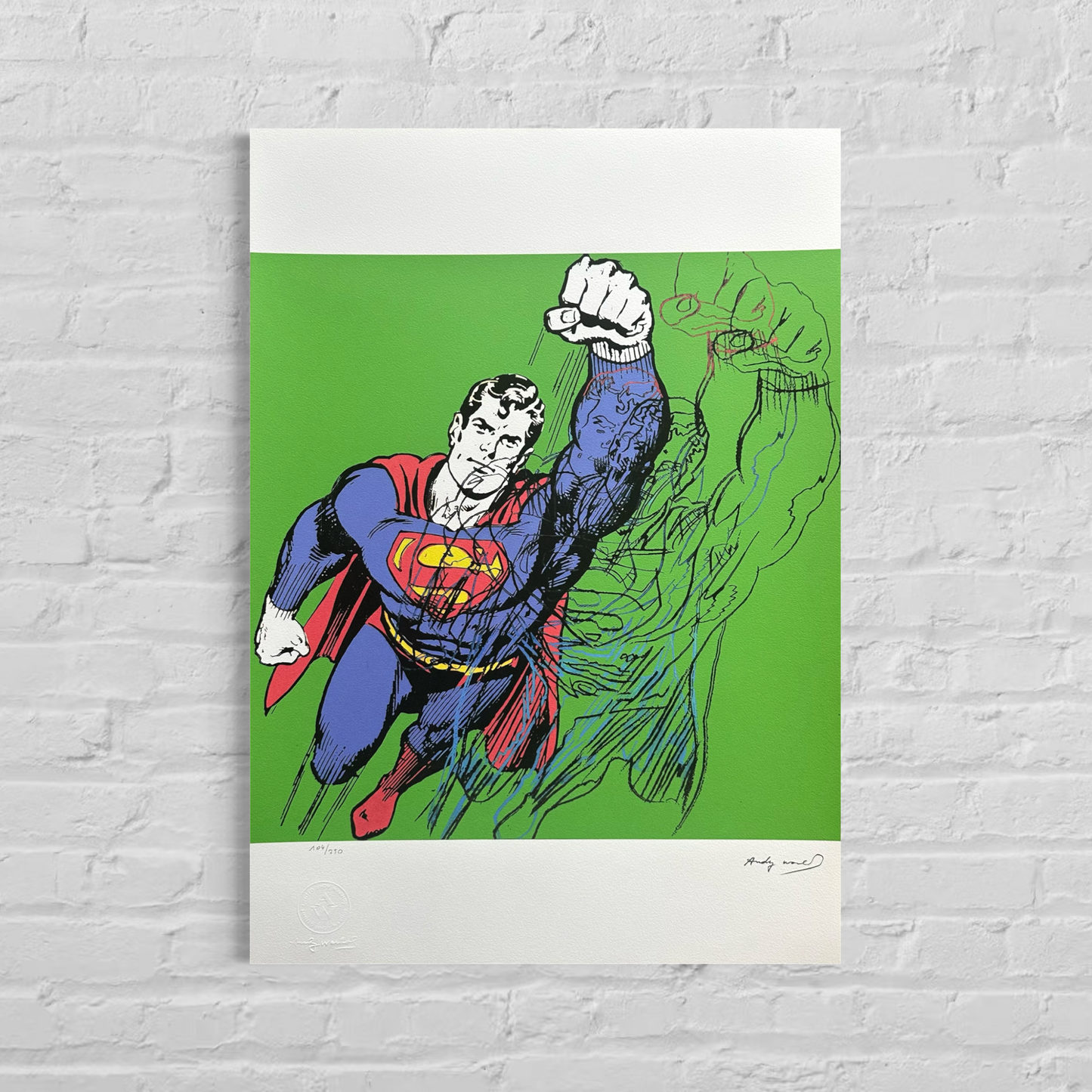 Andy Warhol Superman (Grön) Litografibågar 300gsm 42x59 cm