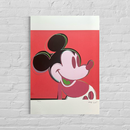 Andy Warhol Mickey Mouse (Rojo) Litografía Arcos 300gsm 42x59 cm