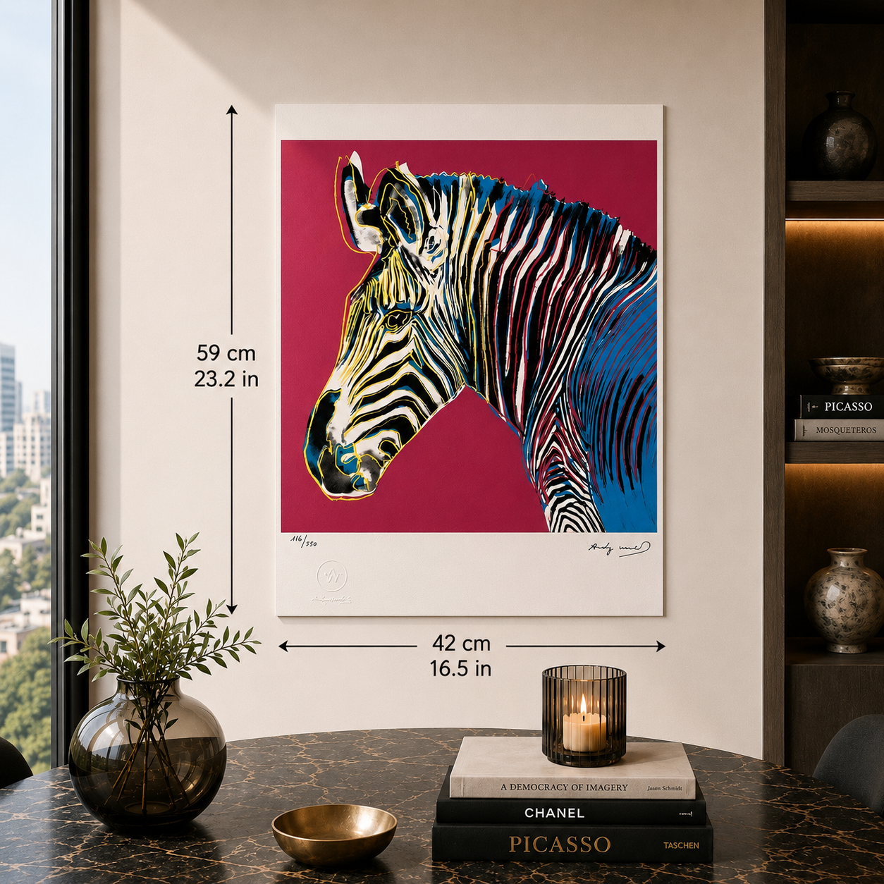 Andy Warhol Cebra (Animales) Litografía Arcos 300gsm 42x59 cm