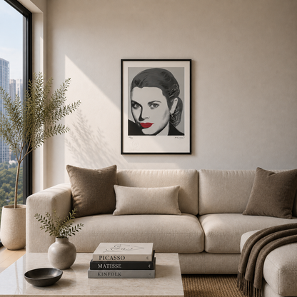 Andy Warhol Grace Kelly (preto e branco) arcos litográficos 300gsm 42x59 cm