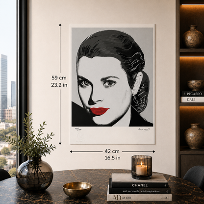 Andy Warhol Grace Kelly (preto e branco) arcos litográficos 300gsm 42x59 cm
