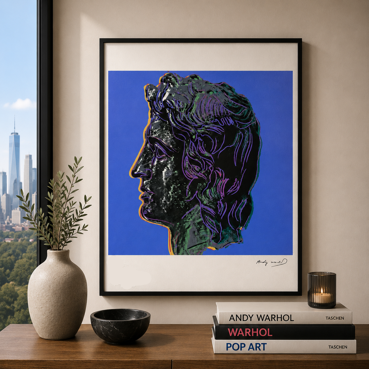 Andy Warhol Alexandre le Grand (Bleu) Lithographie Arches 300gsm 42x59 cm