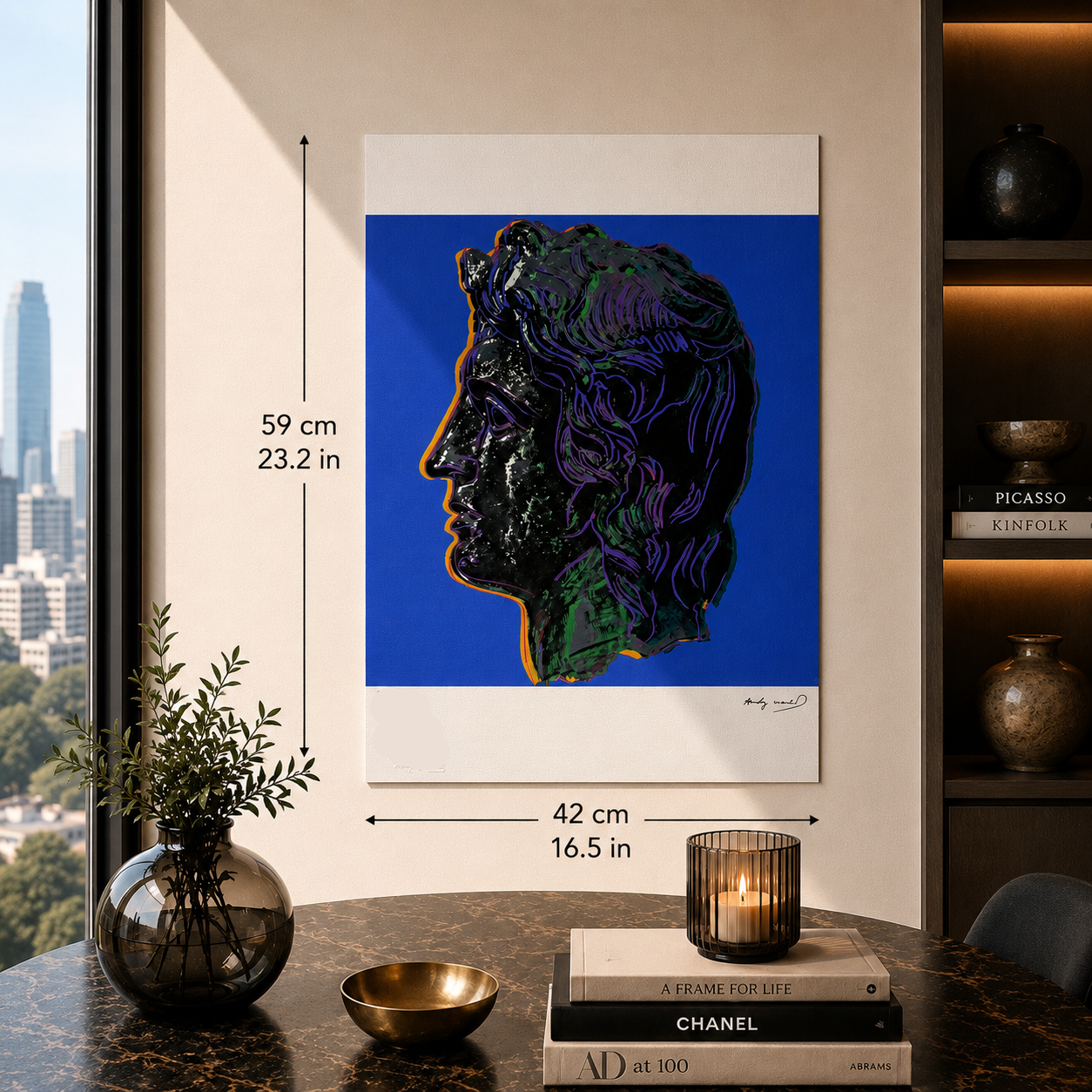 Andy Warhol Alexandre le Grand (Bleu) Lithographie Arches 300gsm 42x59 cm