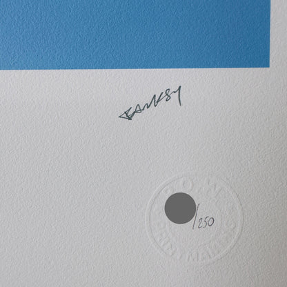 Genummerde editie BANKSY Barking dog (blauw) Gesigneerd - certificaat - Wall Art, Grafitti Art, Lithograph, Stencil Art