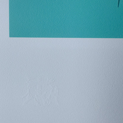 Genummerde editie BANKSY Barking dog (turquoise) Gesigneerd - certificaat - Wall Art, Grafitti Art, Lithograph, Stencil Art