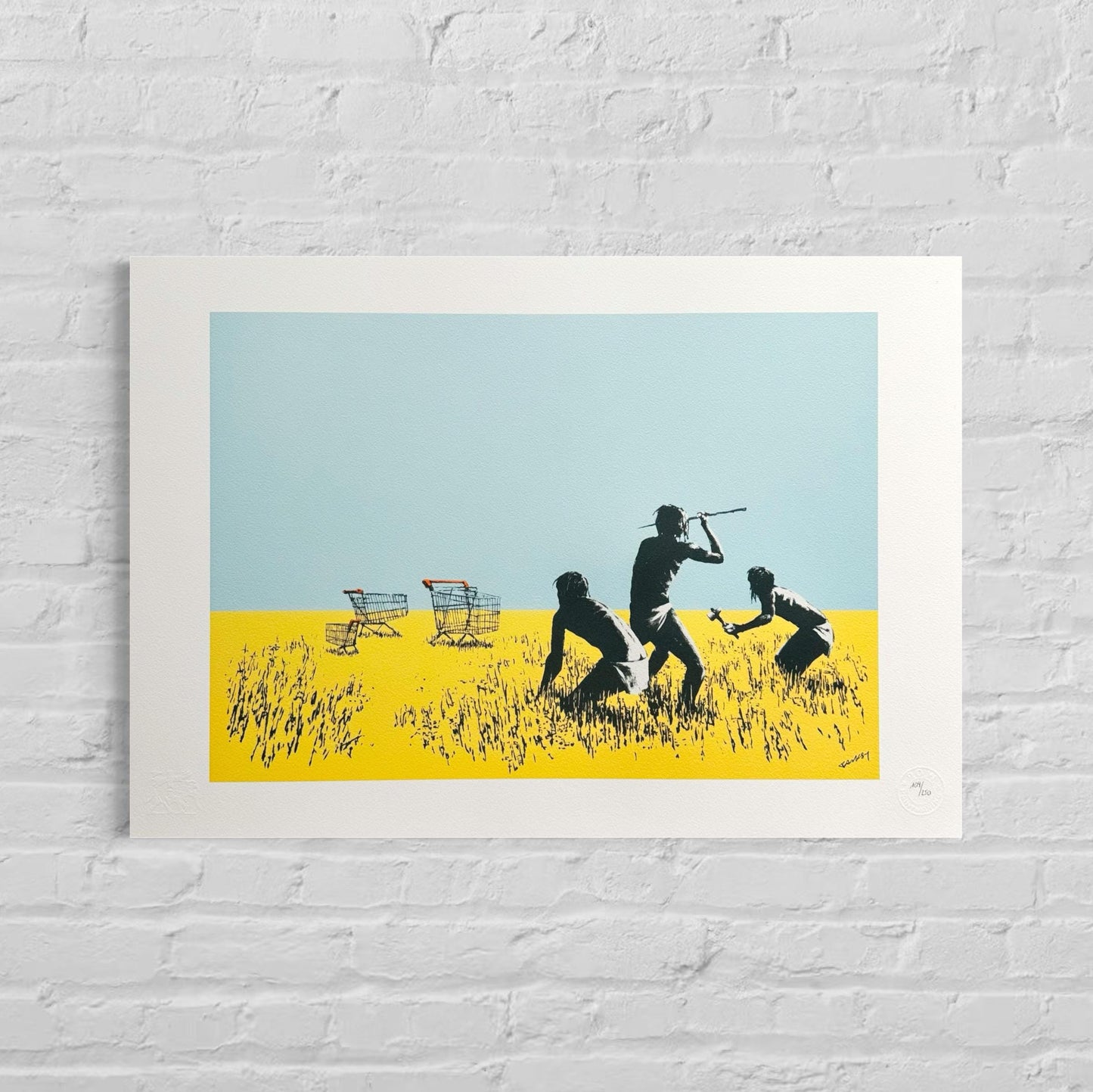 Genummerde editie BANKSY Trolleys - Gesigneerd - certificaat - Wall Art, Grafitti Art, Lithograph, Stencil Art