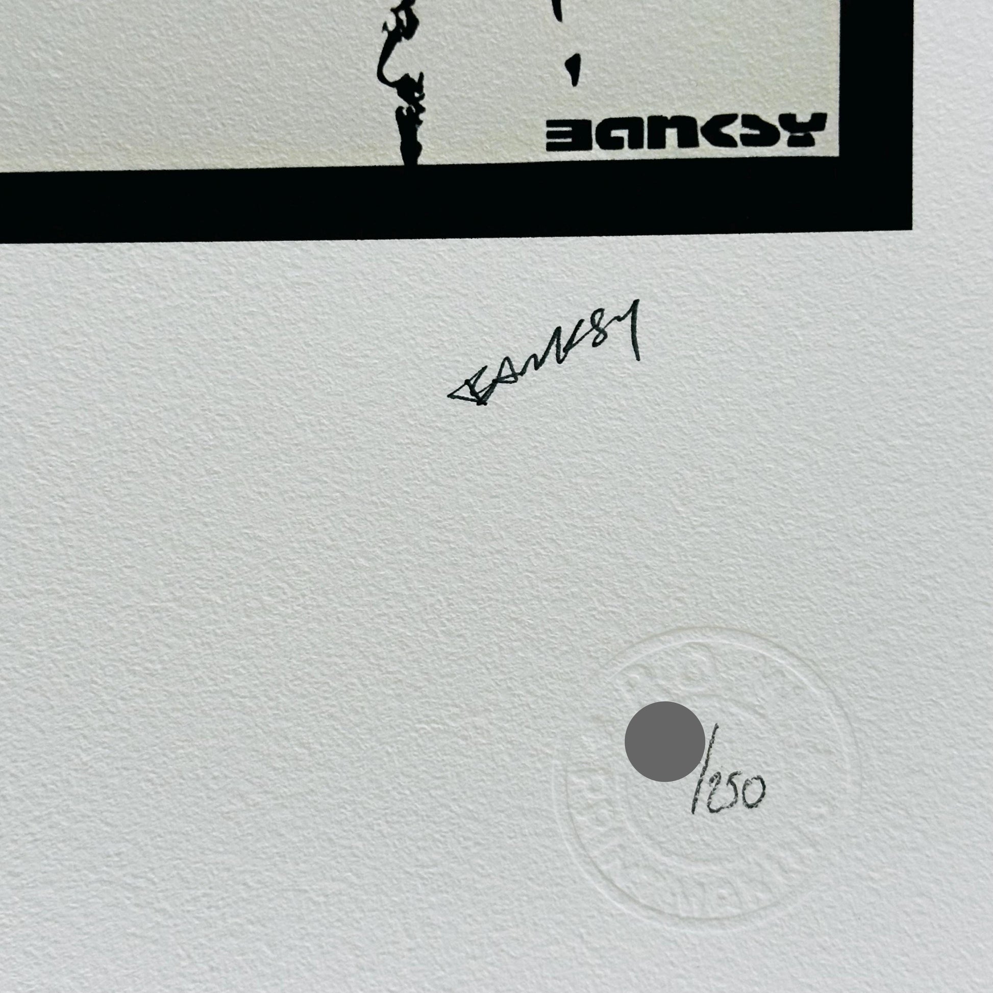 Genummerde editie BANKSY HMV Gesigneerd - certificaat - Wall Art, Grafitti Art, Lithograph, Stencil Art