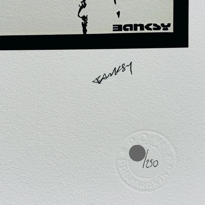 Genummerde editie BANKSY HMV Gesigneerd - certificaat - Wall Art, Grafitti Art, Lithograph, Stencil Art