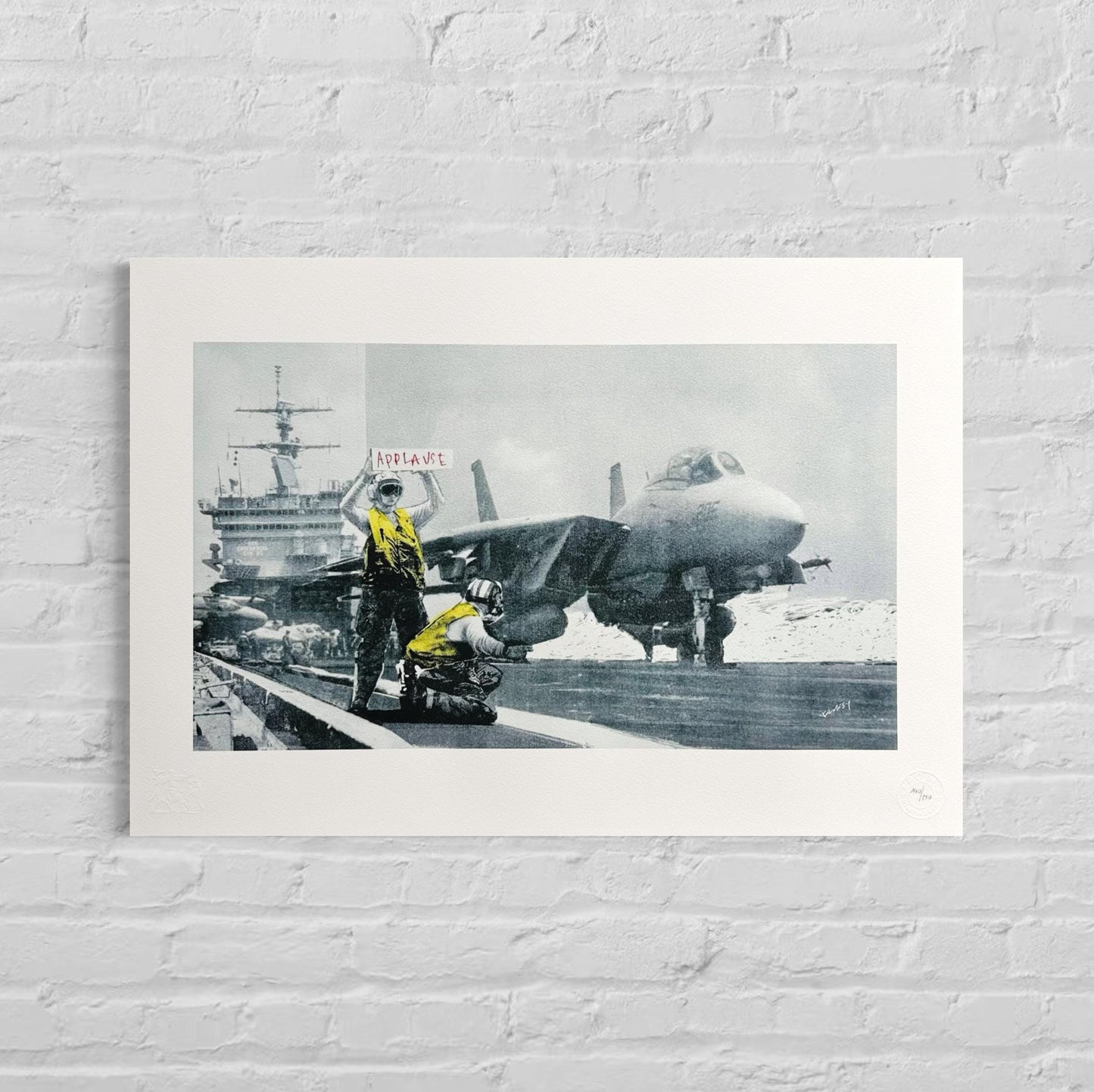 Genummerde editie BANKSY Applause - Gesigneerd - certificaat - Wall Art, Grafitti Art, Lithograph, Stencil Art