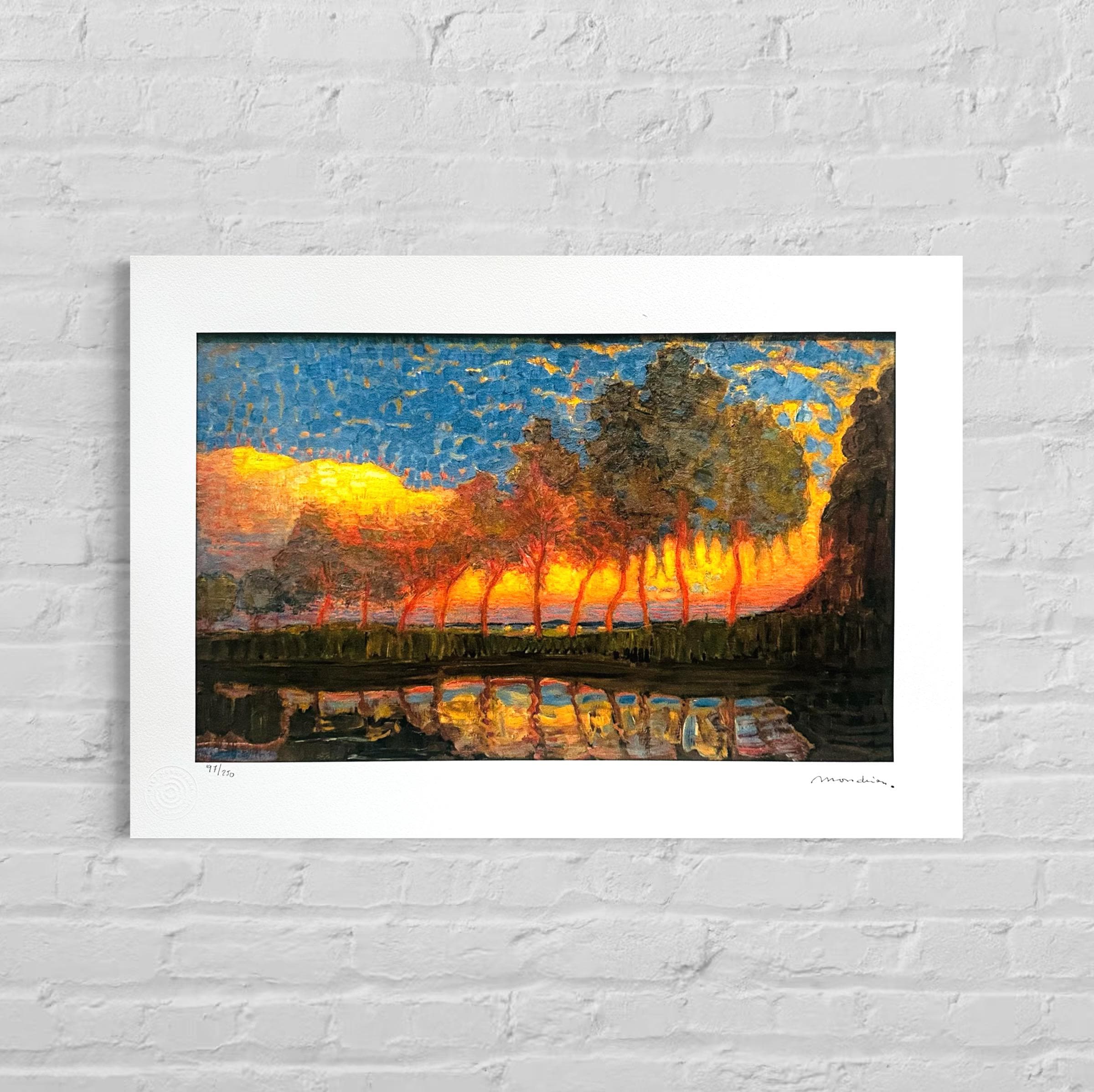 Genummerde editie PIET MONDRIAAN -Meer met bomen- Certificaat - Limited lithografie - muurdecoratie - after