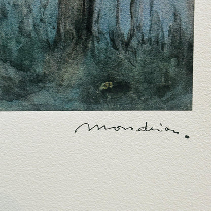 Genummerde editie PIET MONDRIAAN -Haystack huisje in het bos - Certificaat - Limited lithografie - muurdecoratie - after