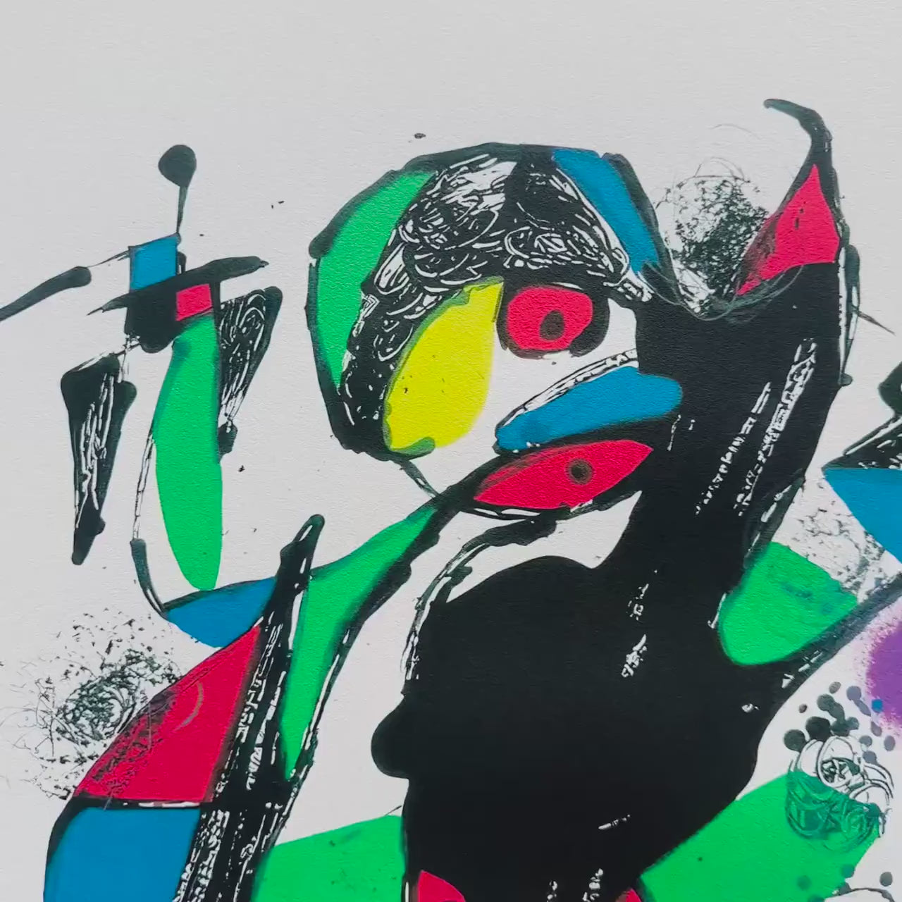 Joan Miró contrasterende compositie Lithografie Arches 300gsm 42x59 cm