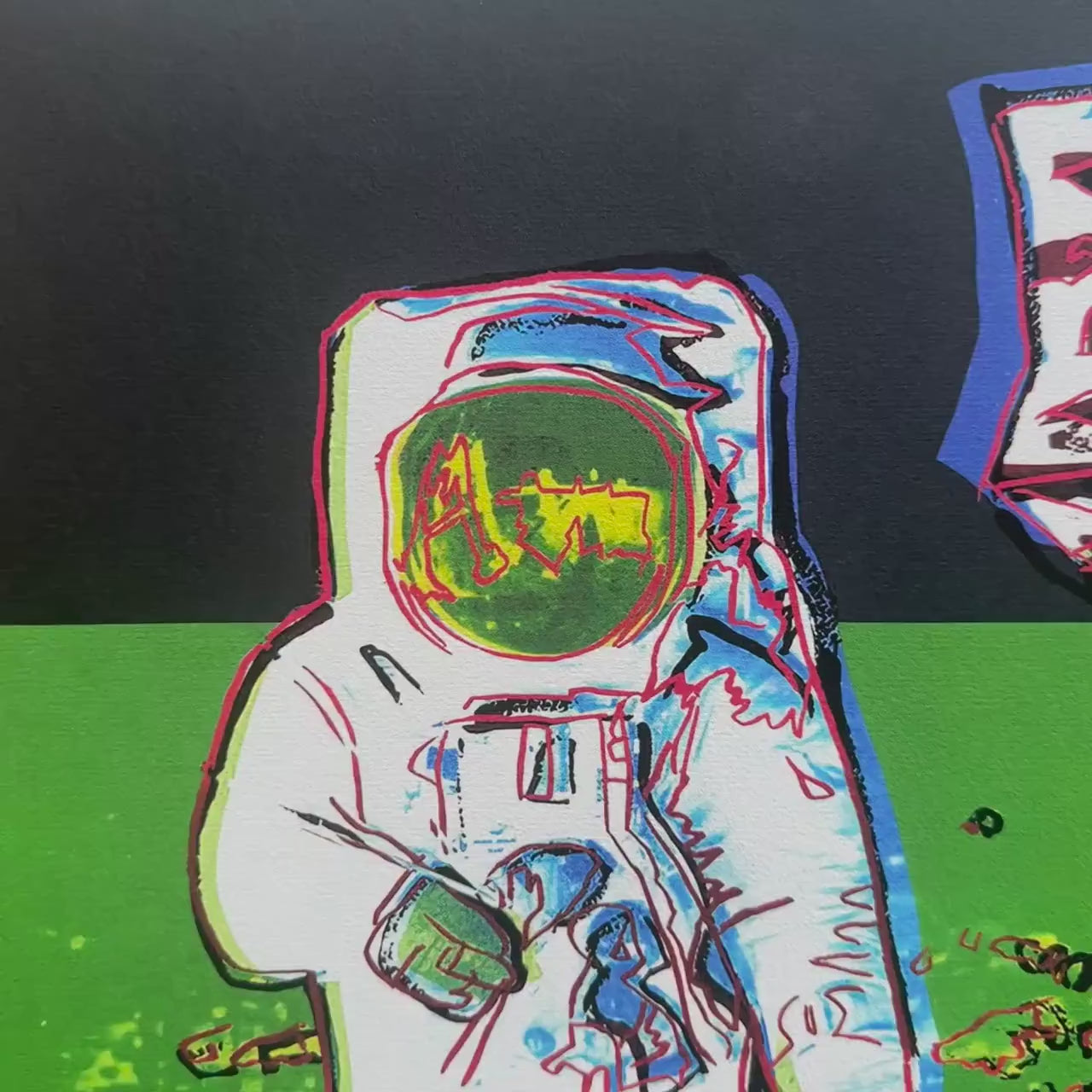 Andy Warhol – ‘Moonwalk (Neon Groen)’ – Gelimiteerde en genummerde editie