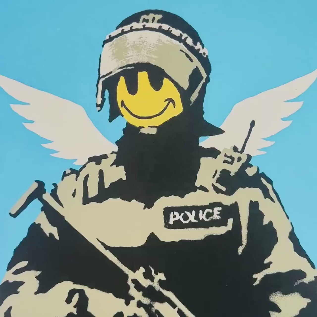 Banksy Flying Copper Lithografie Arches 300gsm 42x59 cm